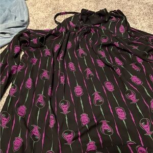 Black and Purple torrid universal monsters cold shoulder top